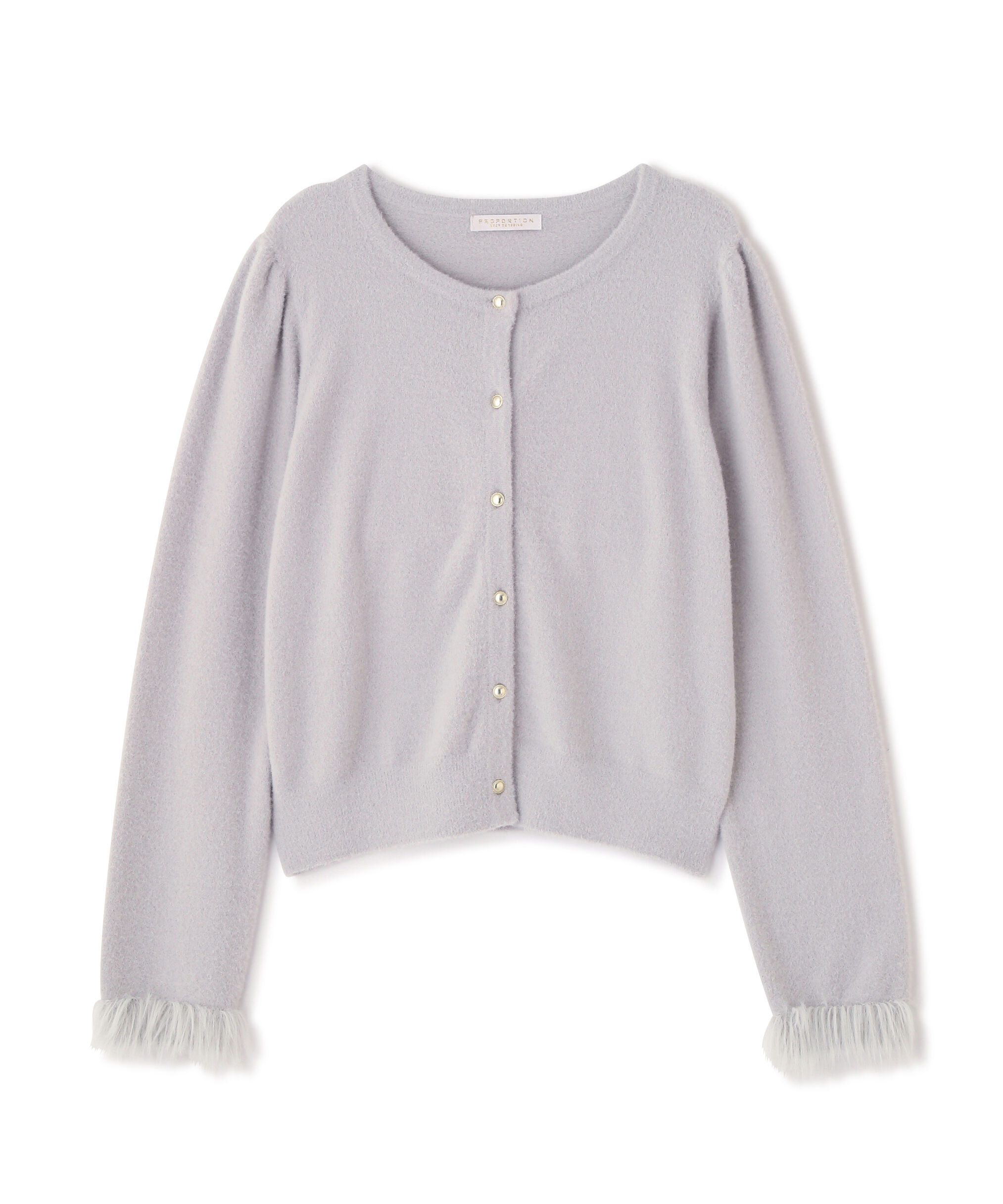 PROPORTION BODY DRESSING「部分フェザースリーブニットカーディガン 25AW」|カーディガン|