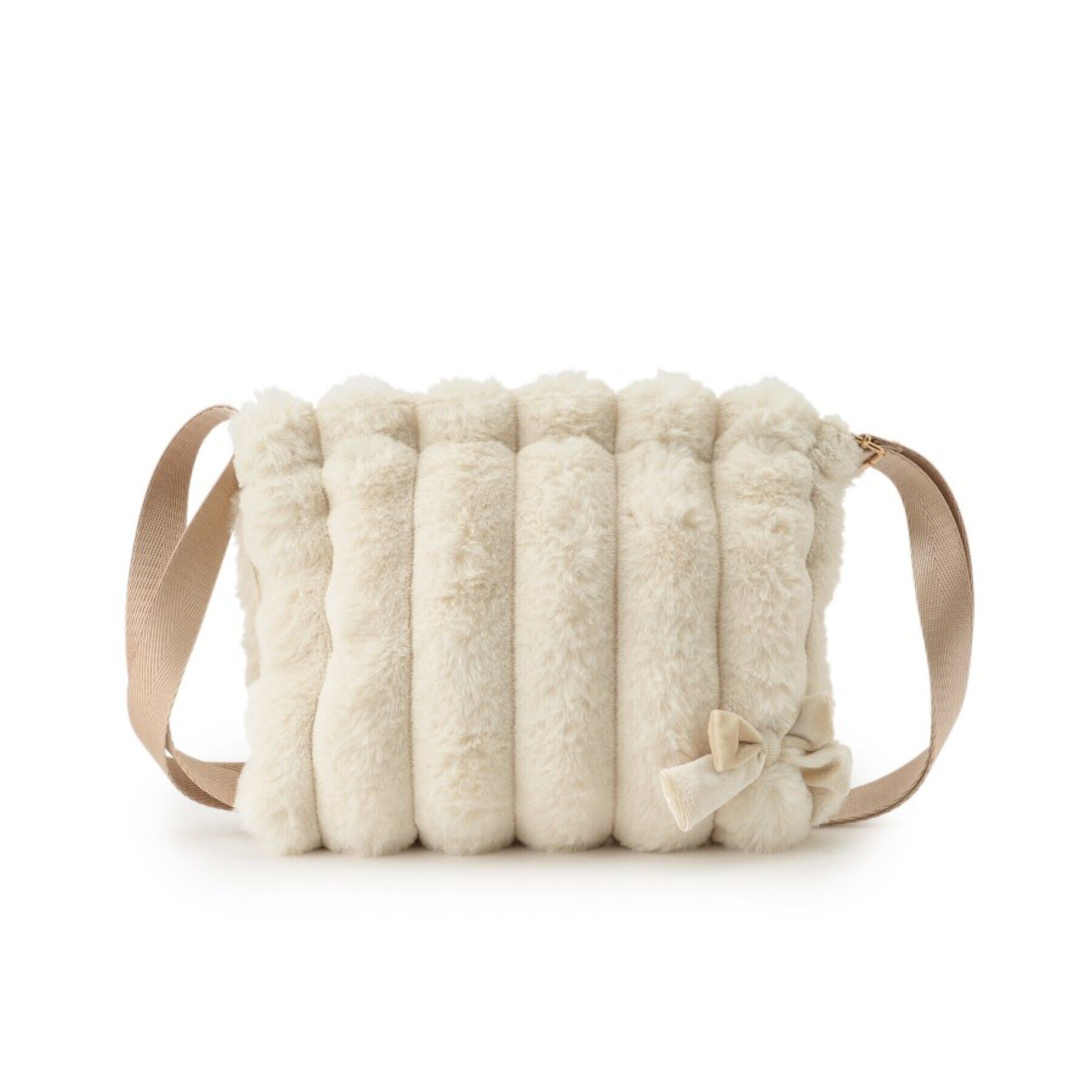 SHOO･LA･RUE「ストライプフェイクファーポシェット」|ショルダー・メッセンジャー|