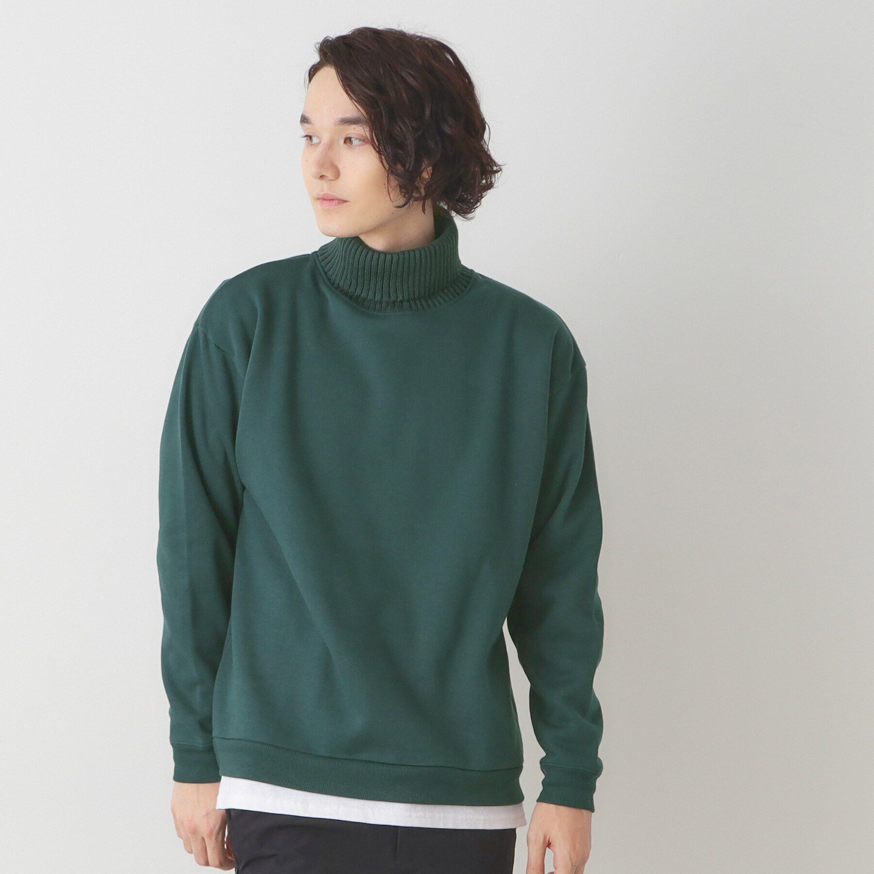 Dessin「ニットタートル切替ジャージ」|パーカー|