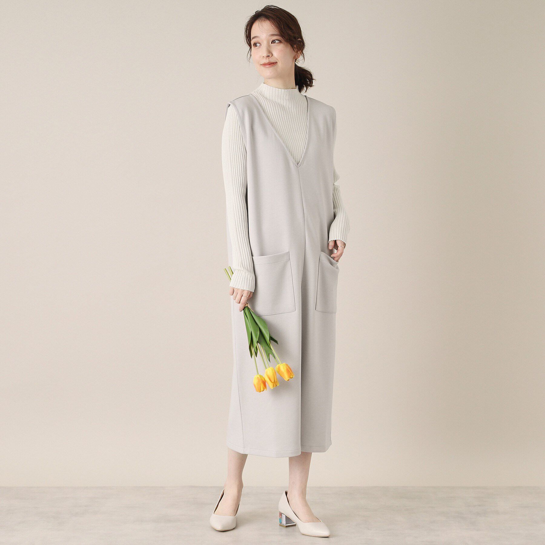 ITS&rsquo;DEMO「【手洗い可】ダンボールジャージージャンスカ」|ワンピース|