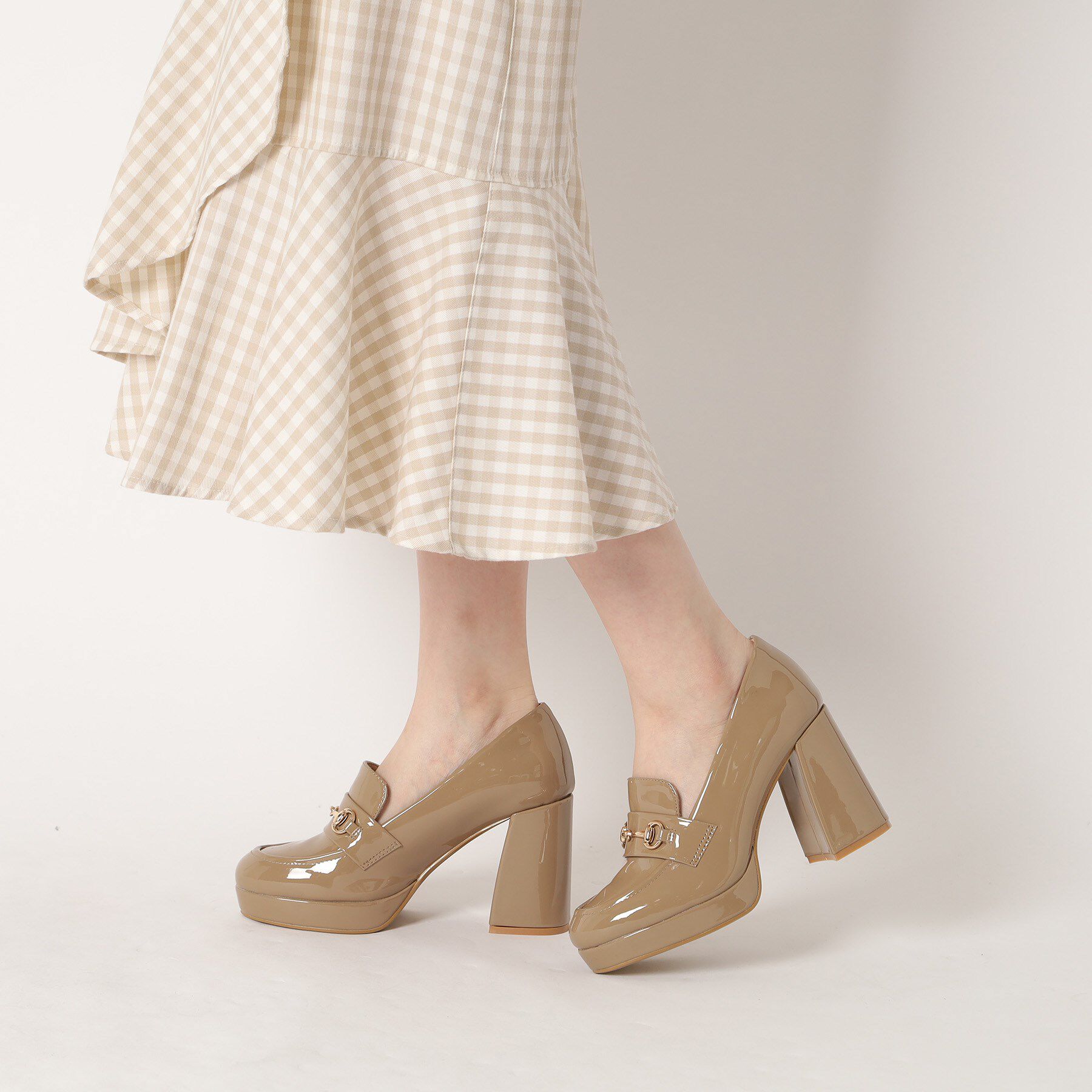 ESPERANZA「厚底ヒールアップローファー 24SS」|パンプス|