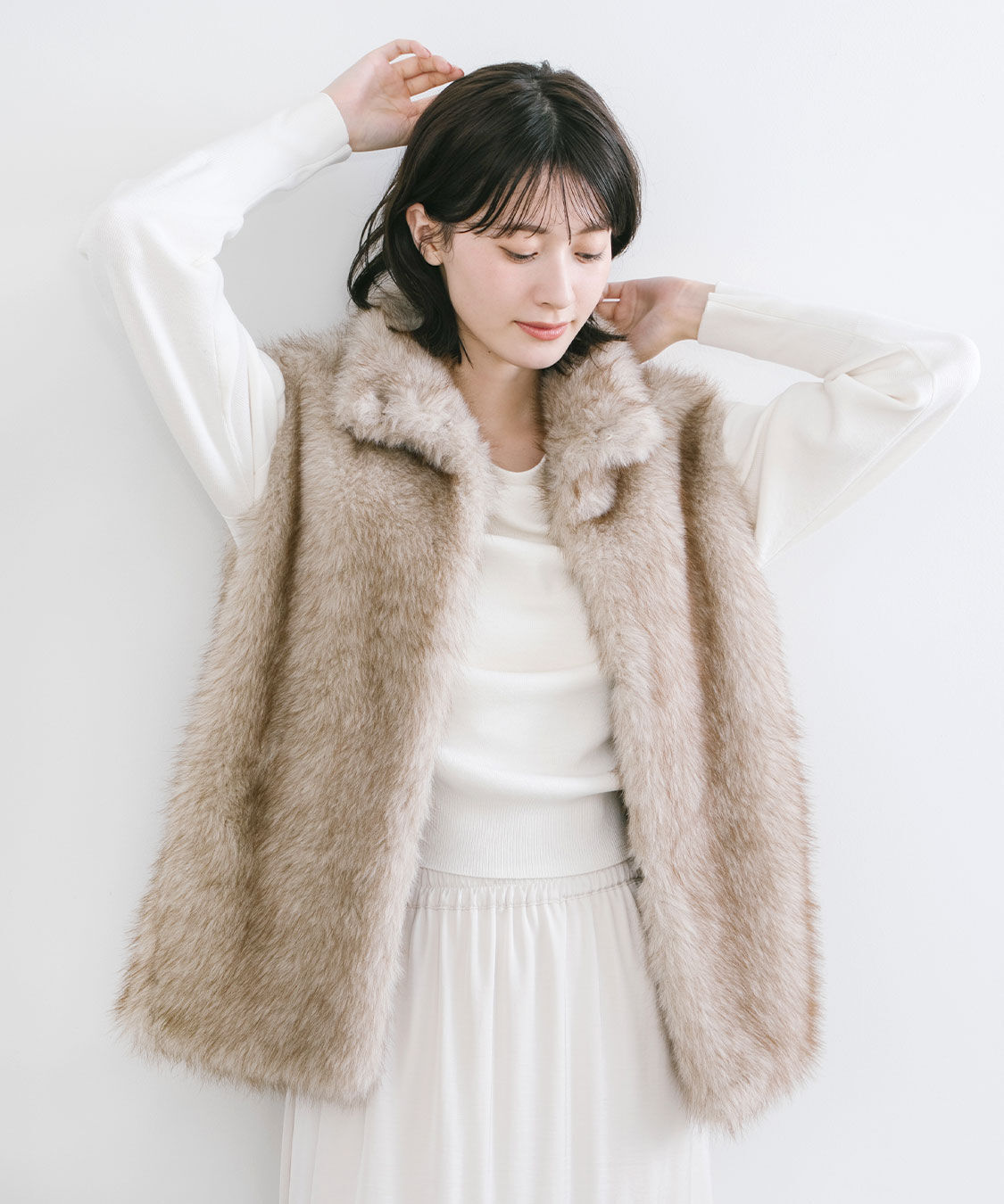 COCO DEAL「ミンクライクファージレ」|ベスト・ジレ|