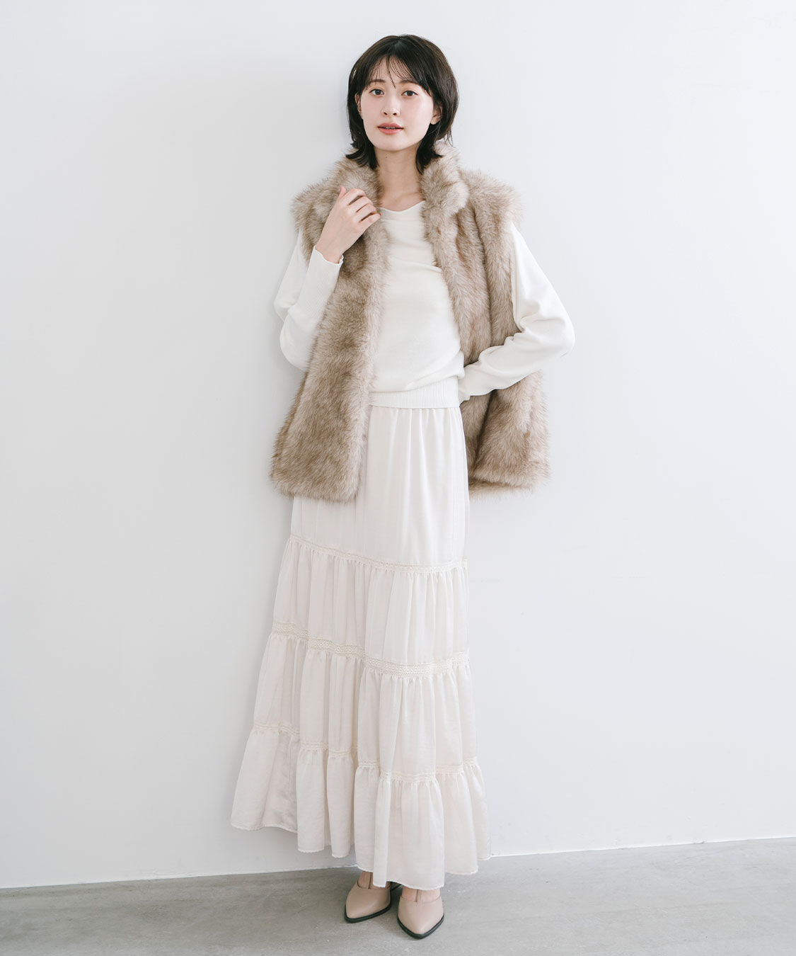 COCO DEAL「ミンクライクファージレ」|ベスト・ジレ|