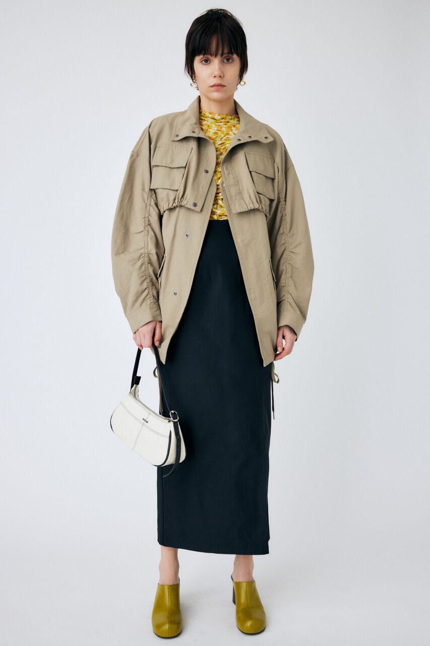 MOUSSY「HIGH SLIT ロングスカート」|スカート|BLK