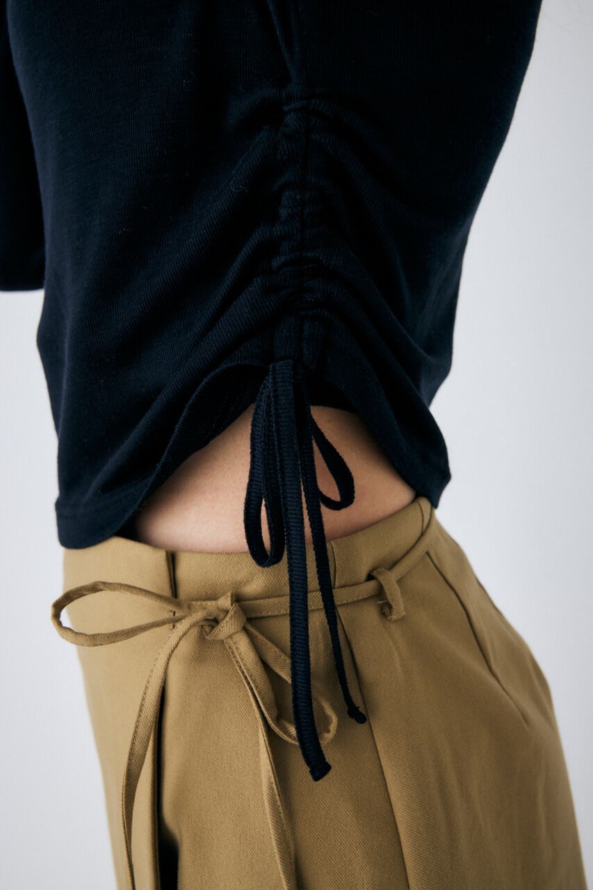 MOUSSY「GATHER NECK DRAWSTRING トップス」|Tシャツ・カットソー|