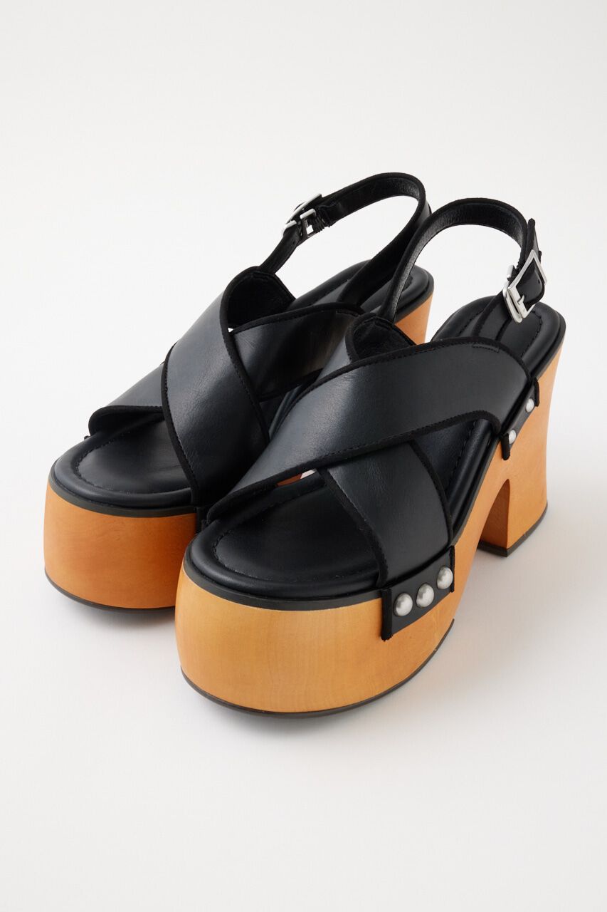 MOUSSY「CROSS BAND WOOD SOLE サンダル」|サンダル|