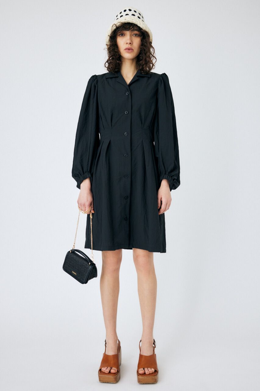 MOUSSY「RIPSTOP SHIRT ミニドレス」|ワンピース|L/BLK1
