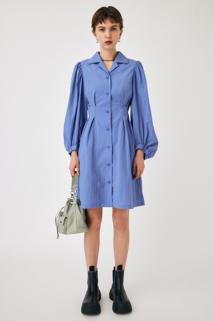 MOUSSY「RIPSTOP SHIRT ミニドレス」|ワンピース|L/BLU1