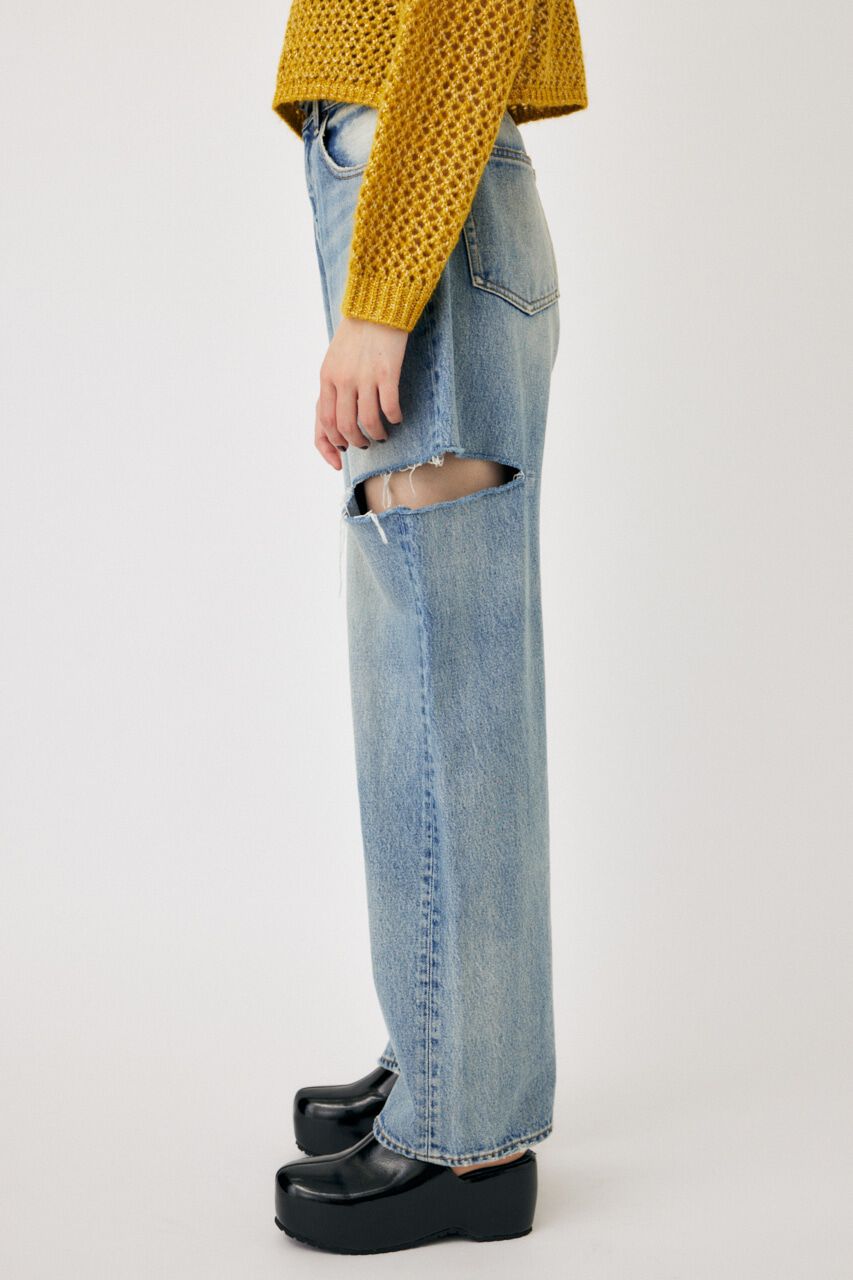 MOUSSY「THIGH SLIT LOOSE STRAIGHT」|デニム|