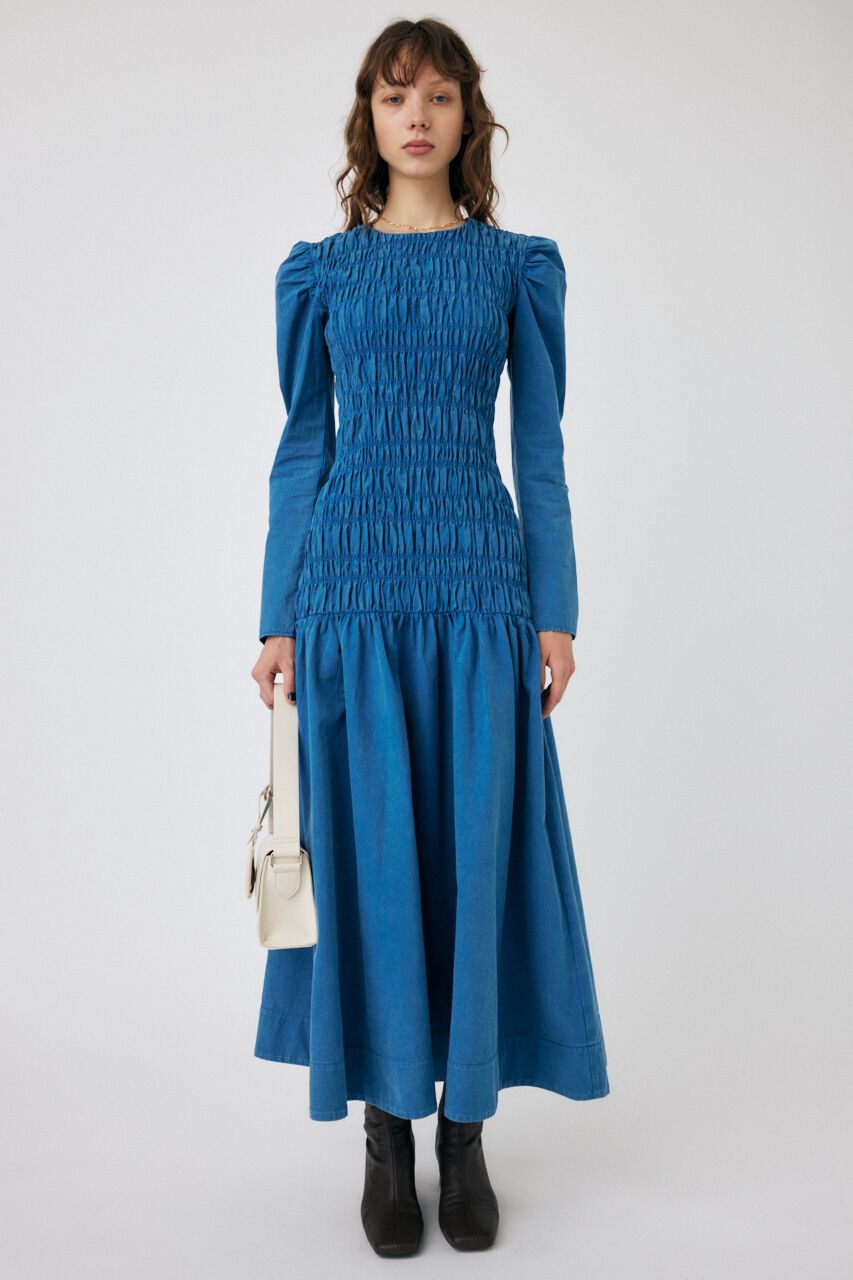 MOUSSY「SHIRRING GATHER ドレス」|ワンピース|