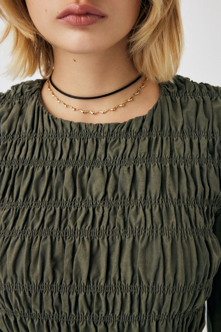 MOUSSY「SHIRRING GATHER ドレス」|ワンピース|