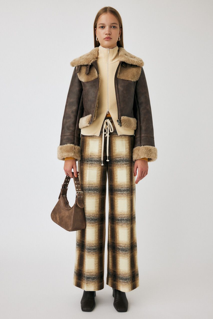 MOUSSY「BI COLOR ZIP UP RIB ニット」|ニット・セーター|