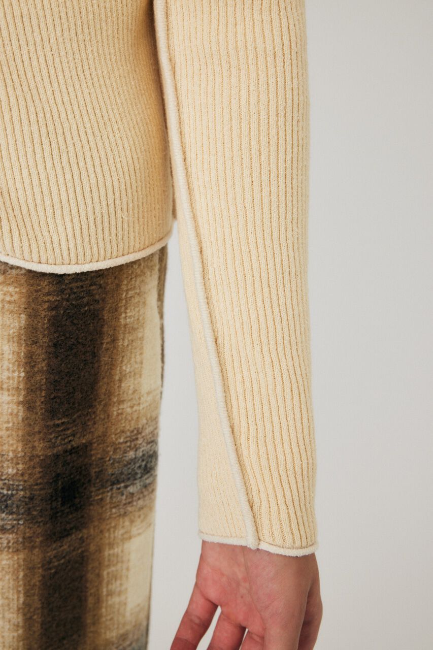 MOUSSY「BI COLOR ZIP UP RIB ニット」|ニット・セーター|