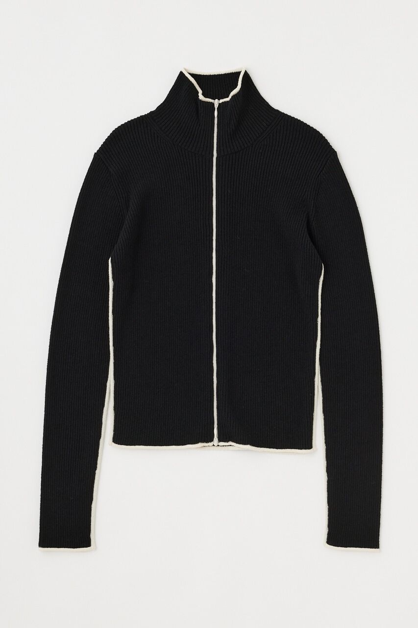 MOUSSY「BI COLOR ZIP UP RIB ニット」|ニット・セーター|