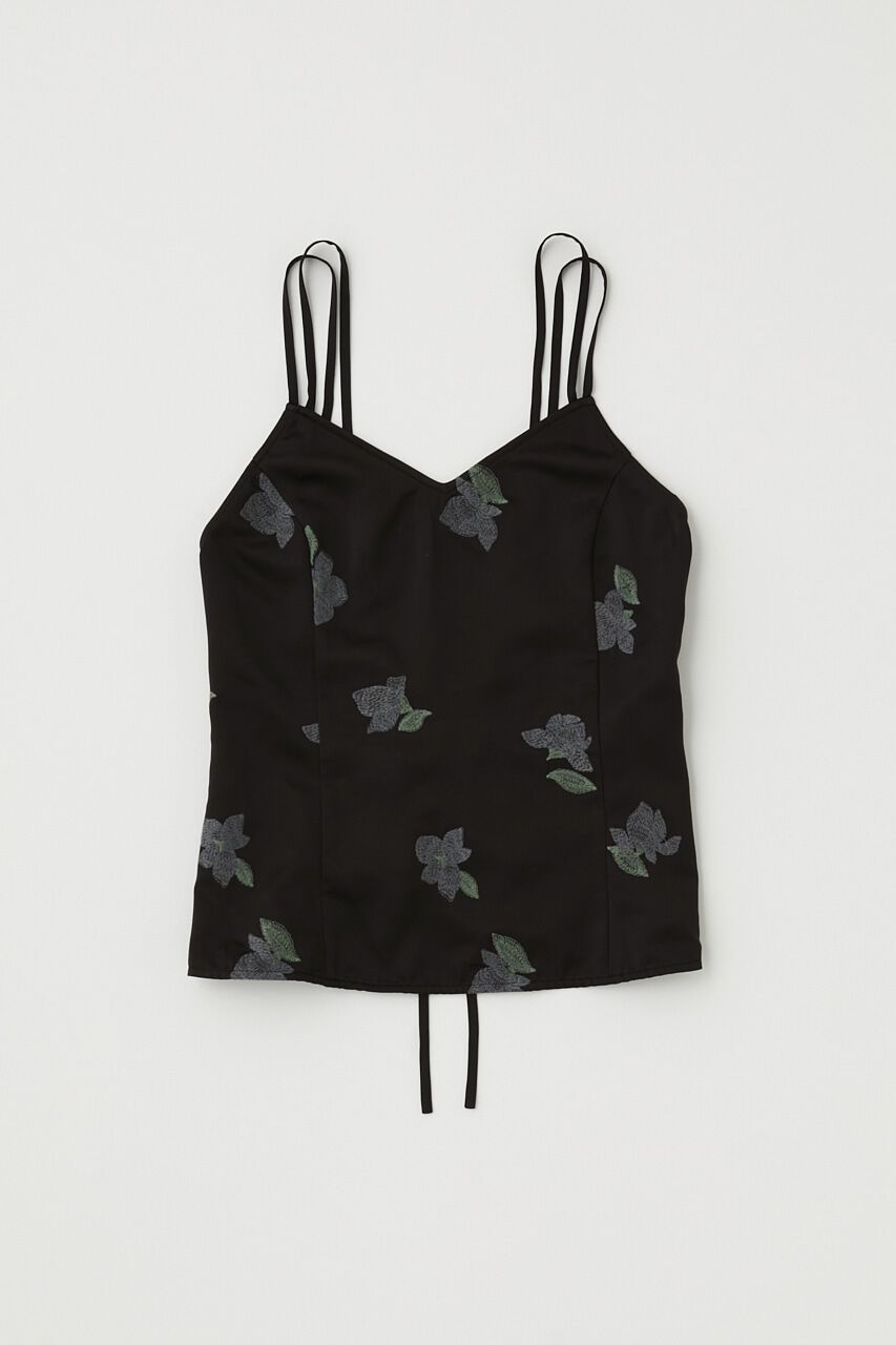 MOUSSY「リサイクルポリエステルサテン生地刺繍サテンキャミ」|キャミソール|