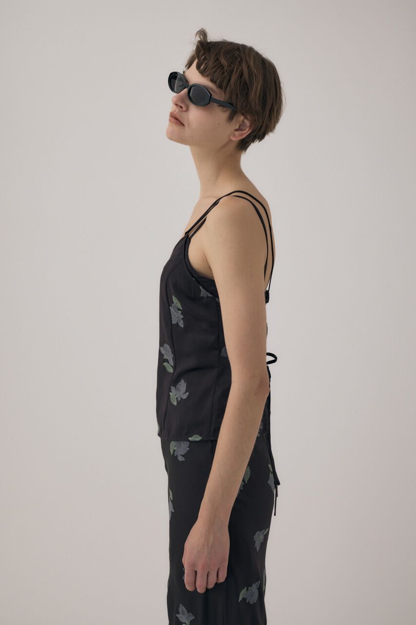 MOUSSY「リサイクルポリエステルサテン生地刺繍サテンキャミ」|キャミソール|