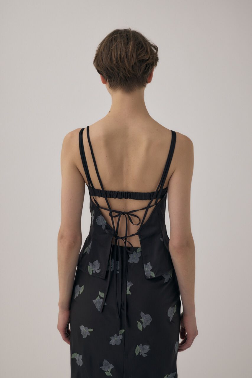 MOUSSY「リサイクルポリエステルサテン生地刺繍サテンキャミ」|キャミソール|