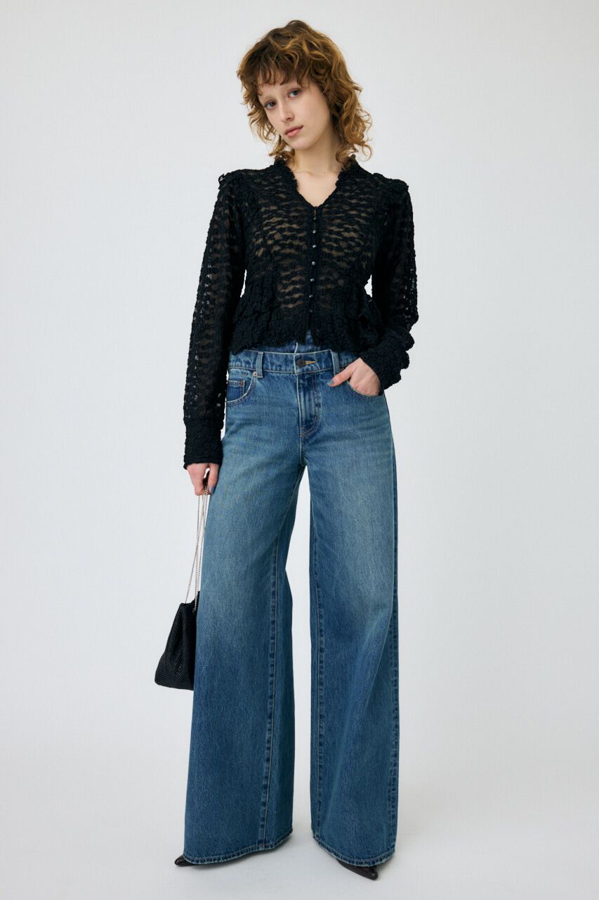 MOUSSY「W WAIST WIDE LEG STRAIGHT」|デニム|