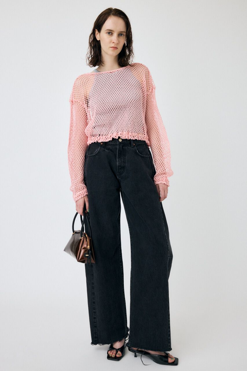 MOUSSY「REMAKE WIDE STRAIGHT」|デニム|BLK