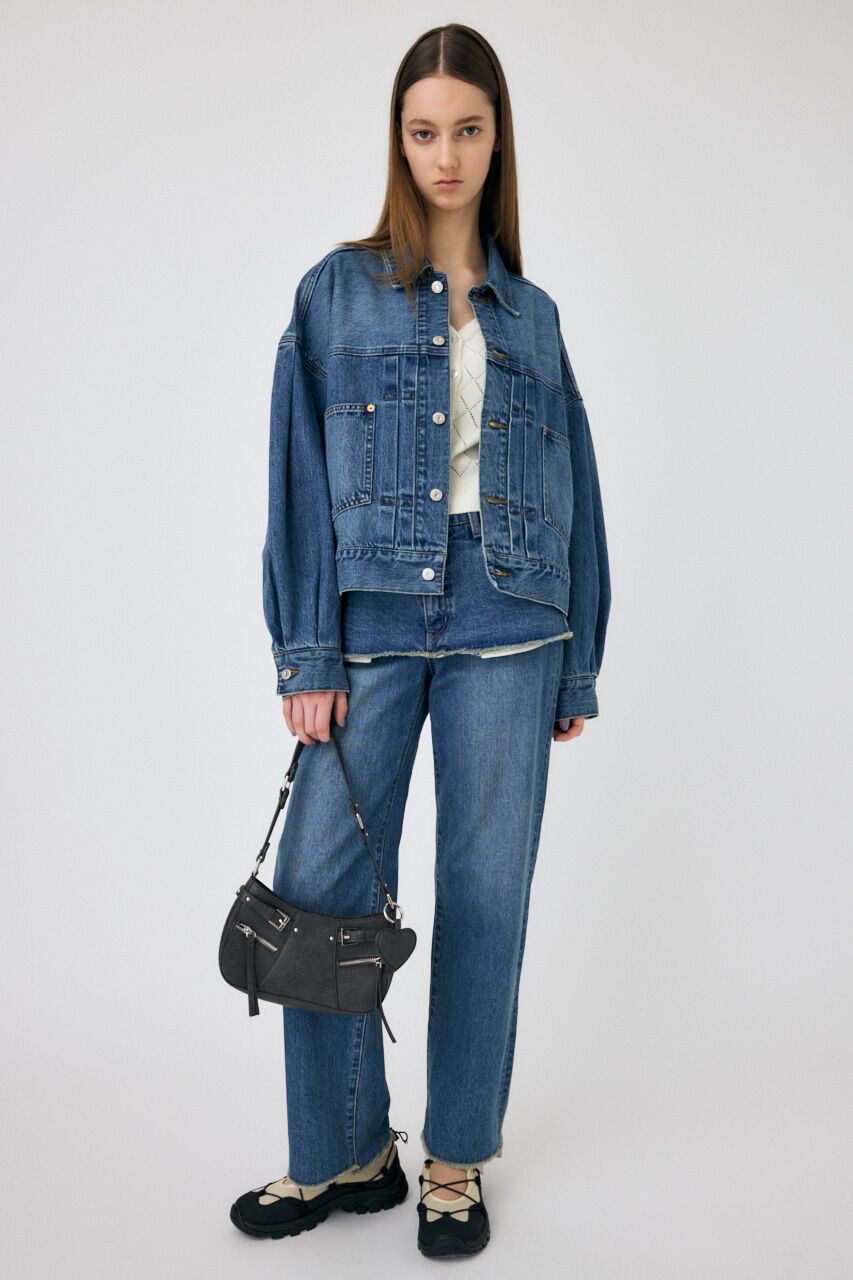 MOUSSY「TUCK SLEEVE デニムジャケット」|デニムジャケット|