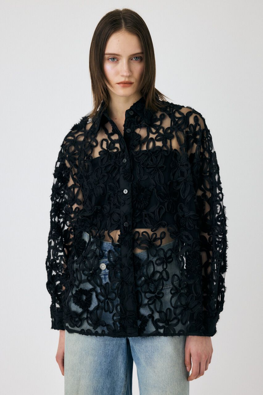 MOUSSY「RIBBON TULLE シャツ」|シャツ・ブラウス|