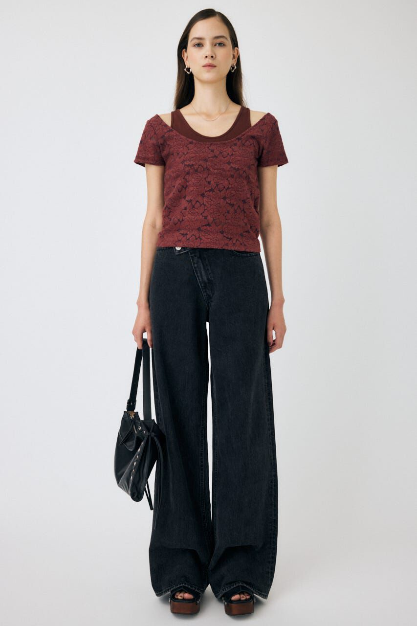 MOUSSY「LAYERED LACE トップス」|Tシャツ・カットソー|