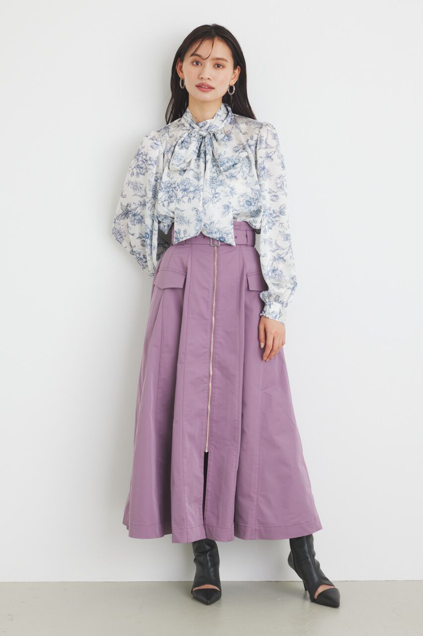 rienda「ハイウエストトレンチフレアSK」|スカート|PUR