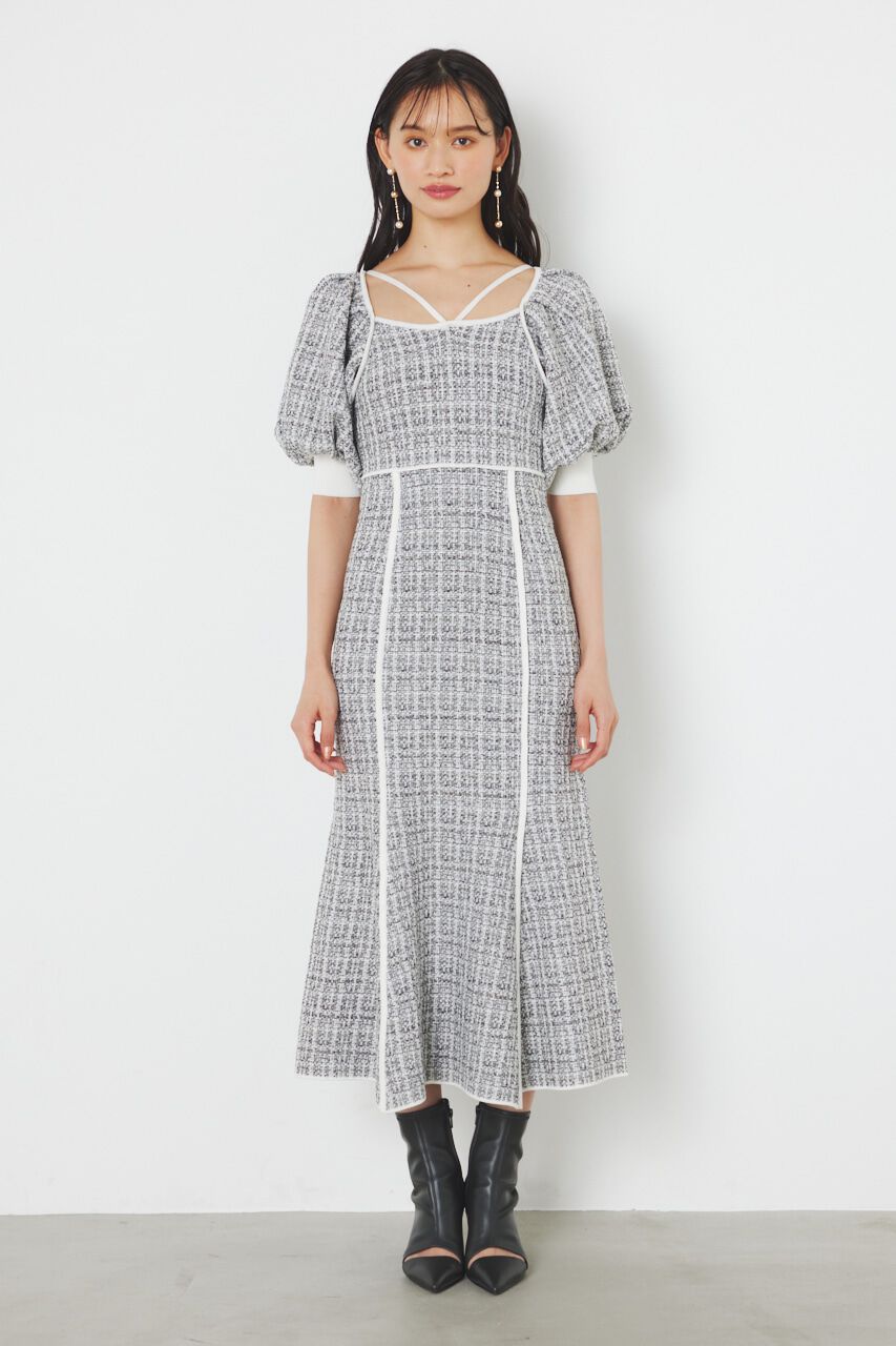 rienda「マーメイドツイードKnit OP」|ワンピース|