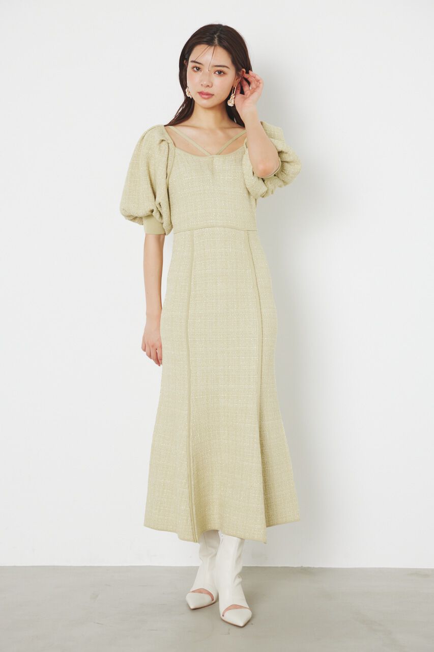 rienda「マーメイドツイードKnit OP」|ワンピース|