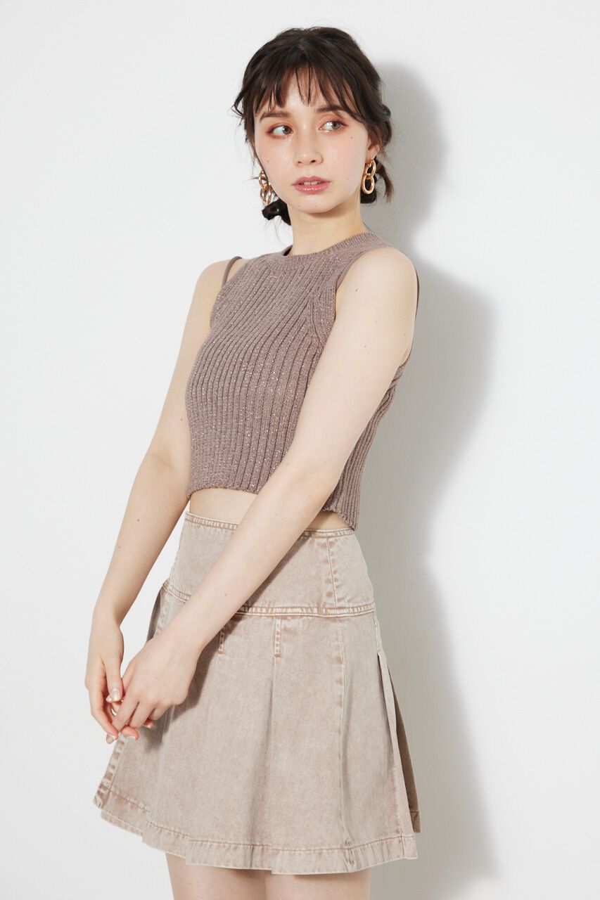 rienda「アメスリラメKnit TOP」|タンクトップ|