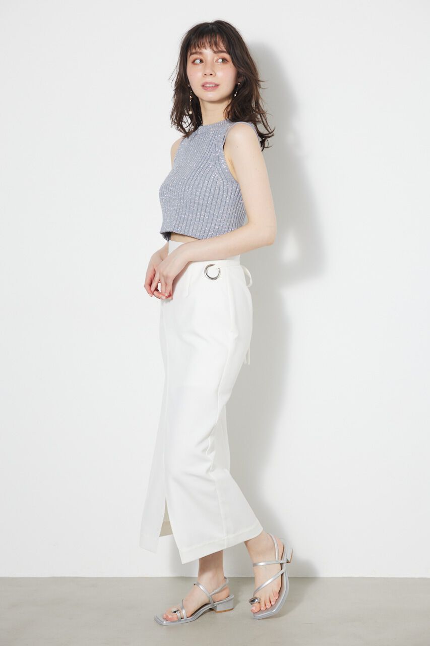 rienda「アメスリラメKnit TOP」|タンクトップ|