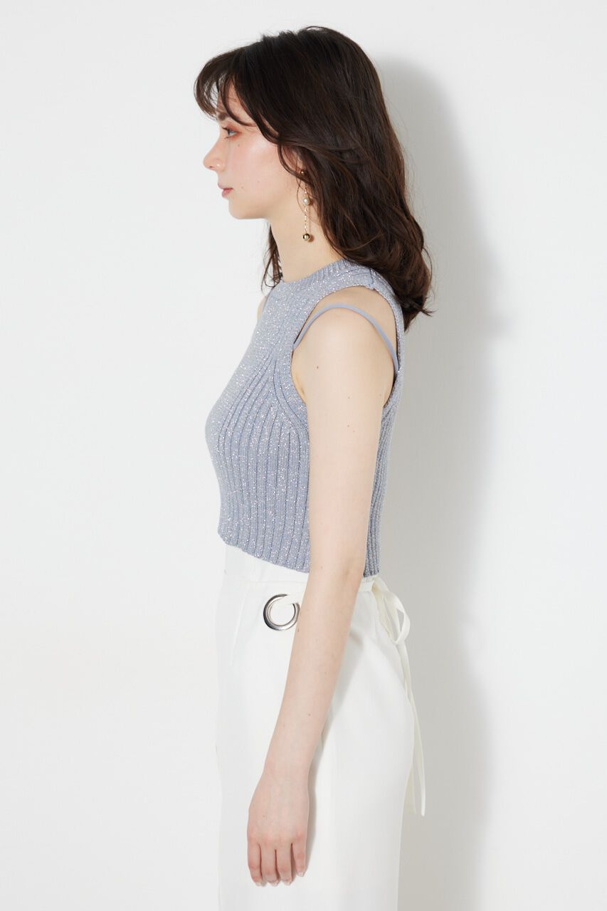 rienda「アメスリラメKnit TOP」|タンクトップ|
