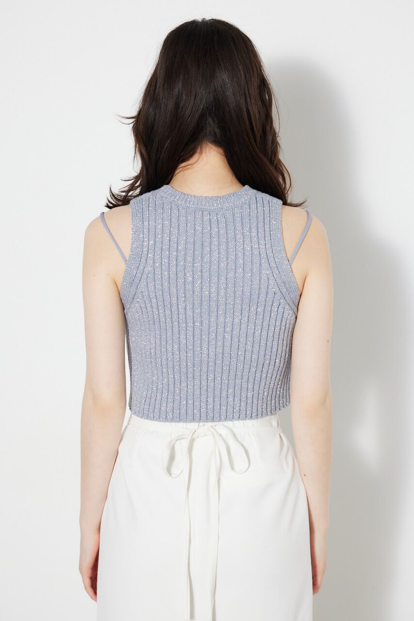 rienda「アメスリラメKnit TOP」|タンクトップ|