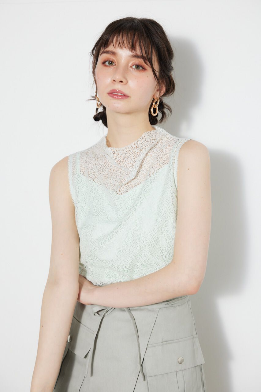 rienda「メッシュレースBLS」|シャツ・ブラウス|L/GRN1