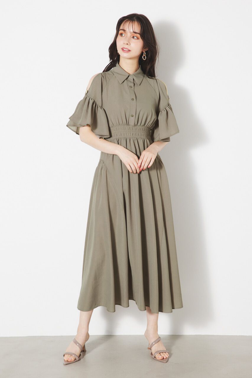 rienda「フリルSLVフレアOP」|ワンピース|L/BRN1