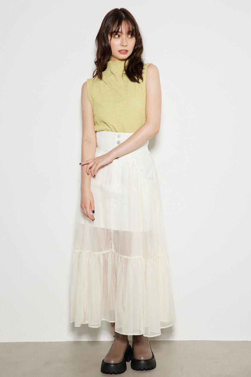 rienda「コルセットライクシアーコンビJ/WフレアSK」|スカート|