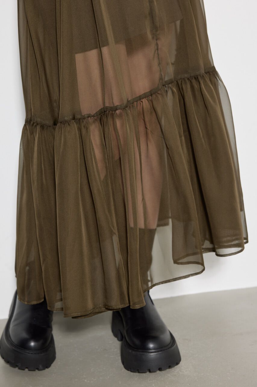 rienda「コルセットライクシアーコンビJ/WフレアSK」|スカート|