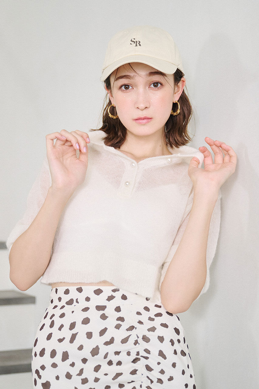 rienda「シアーパフポロKnit TOP」|ニット・セーター|WHT