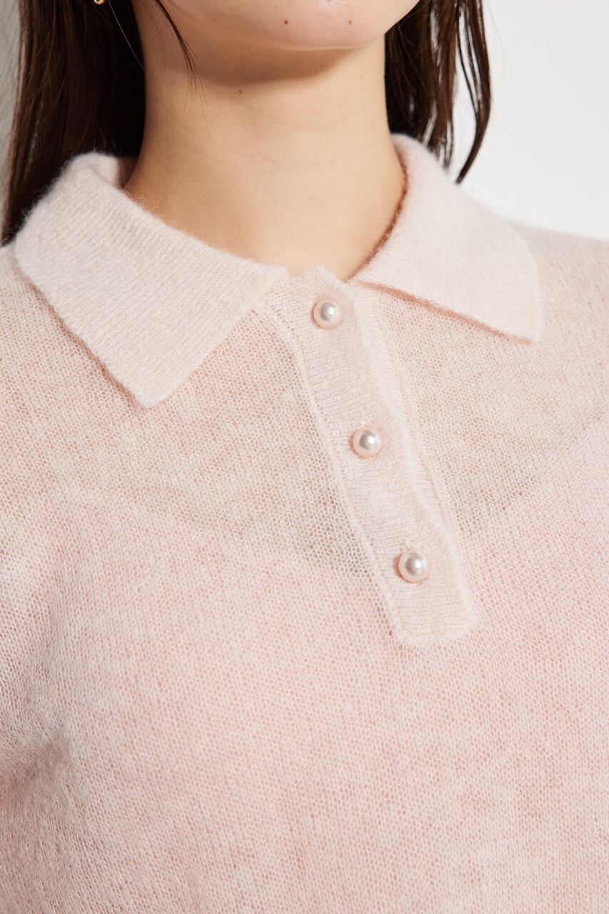 rienda「シアーパフポロKnit TOP」|ニット・セーター|