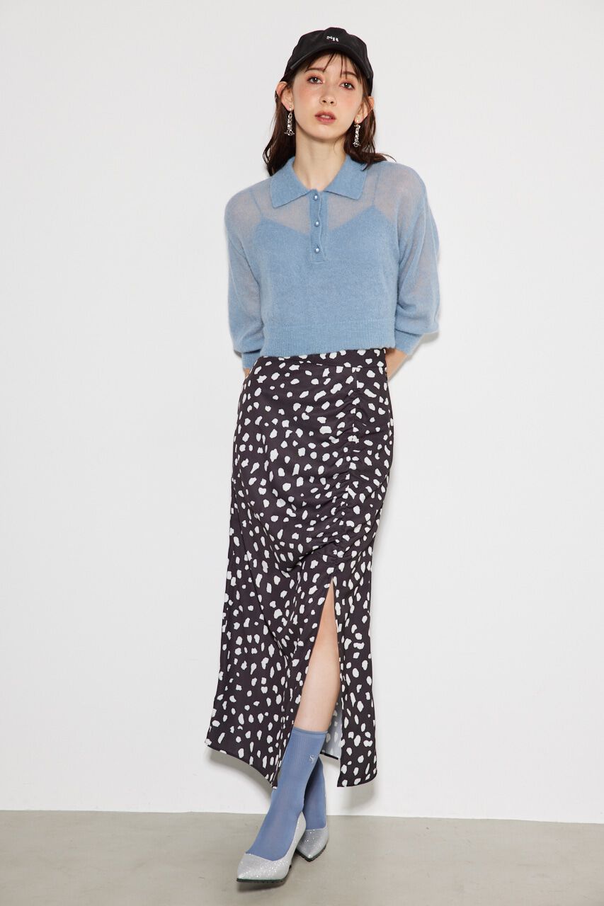 rienda「シアーパフポロKnit TOP」|ニット・セーター|