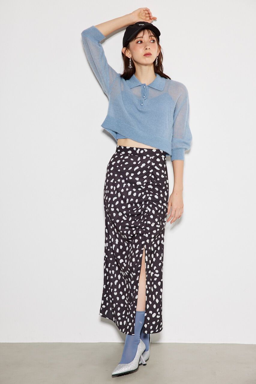 rienda「シアーパフポロKnit TOP」|ニット・セーター|