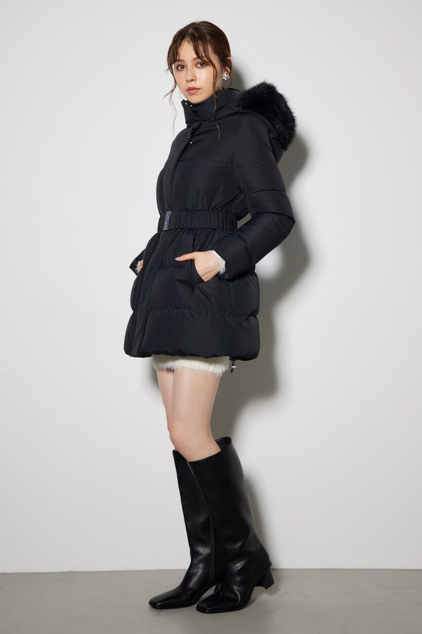 rienda「シャーリングゴムベルト付きシェイプダウンコート」|その他|