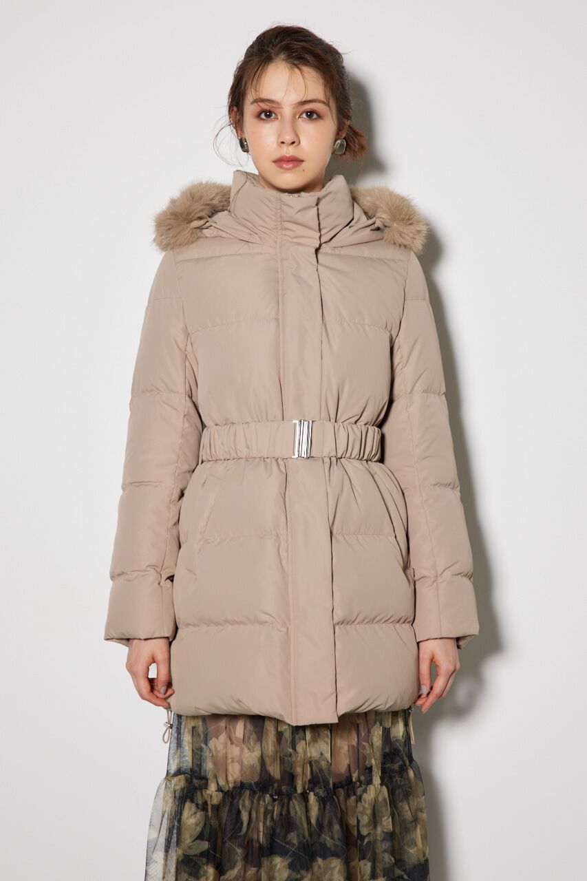 rienda「シャーリングゴムベルト付きシェイプダウンコート」|その他|