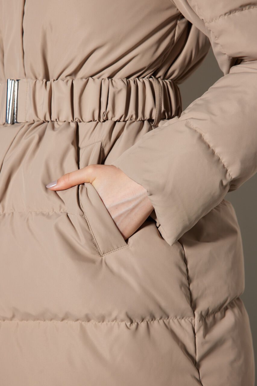 rienda「シャーリングゴムベルト付きシェイプダウンコート」|その他|