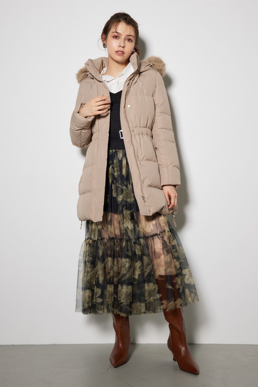 rienda「シャーリングゴムベルト付きシェイプダウンコート」|その他|