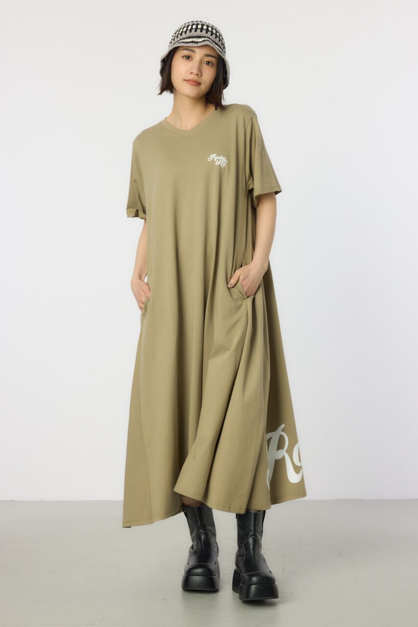 RODEO CROWNS「Vネックスクリプトロゴマキシワンピース」|ワンピース|