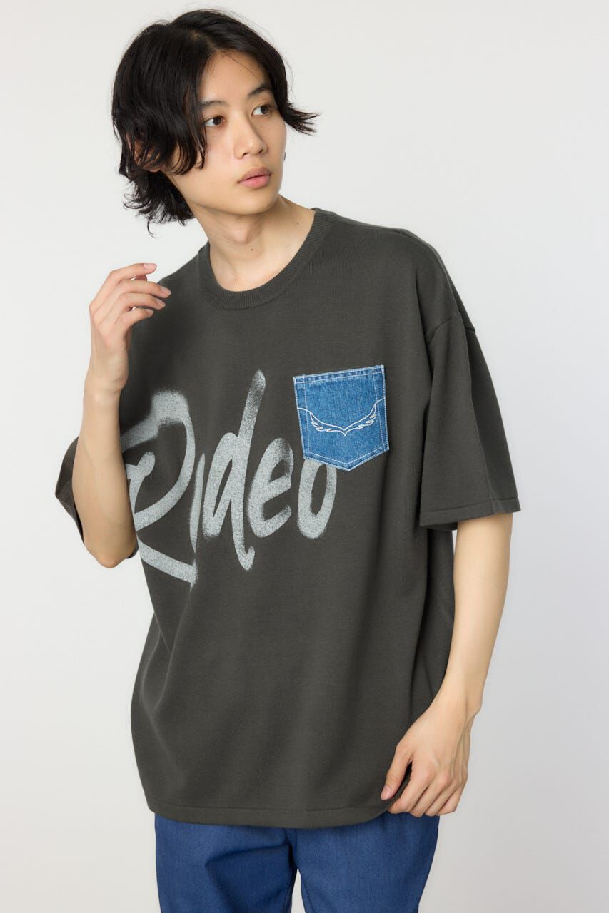 RODEO CROWNS「メンズスプレーロゴニットトップス」|ニット・セーター|