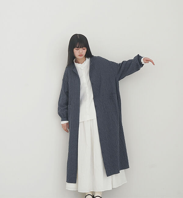 オオカミとフクロウ「フクロウと月夜の音楽会」|ワンピース|ブルーチェック