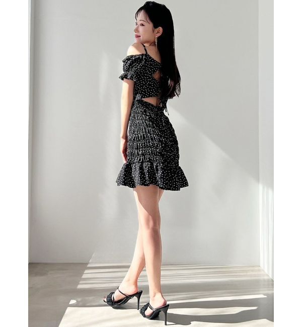 RESEXXY「シャーリングミニワンピース」|ワンピース|