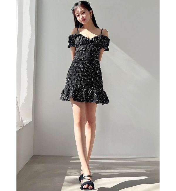 RESEXXY「シャーリングミニワンピース」|ワンピース|